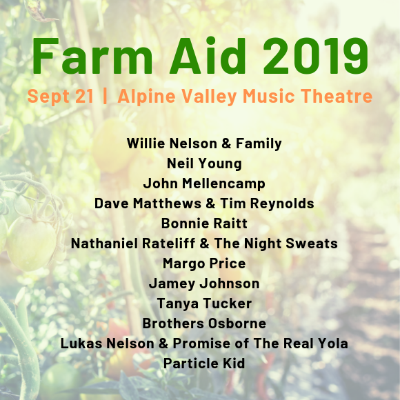 Farm Aid Festival: Willie Nelson, Neil Young, John Mellencamp & Dave Matthews at Alpine Valley Music Theatre